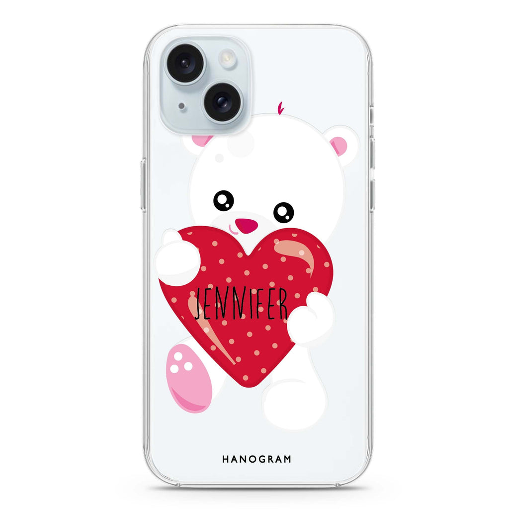 Lovely Bear iPhone 15 plus 水晶透明保護殼