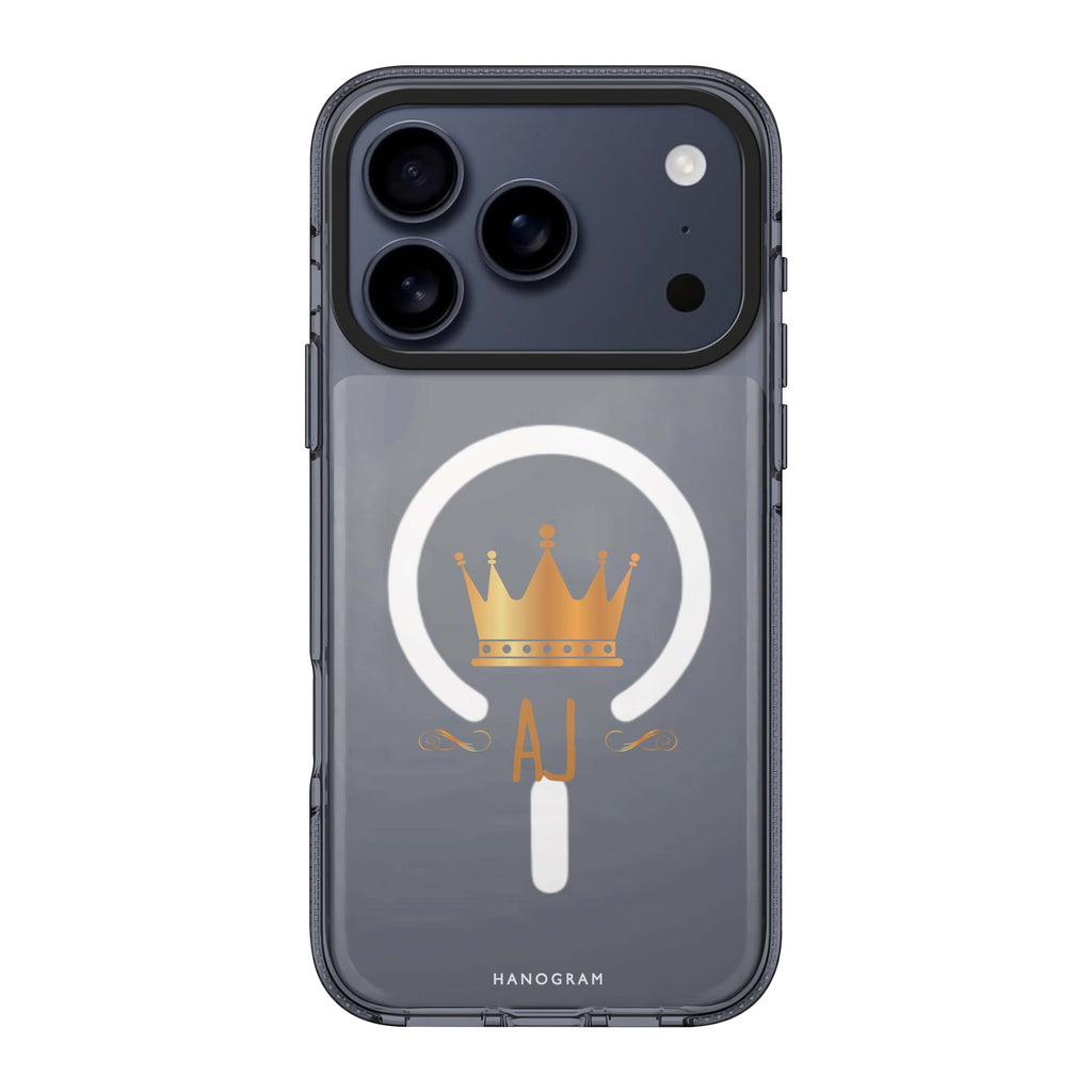 King's crown iPhone 17 Pro Max MagSafe 水晶透明保護殼 皇冠圖案設計 可自訂名字 圖1