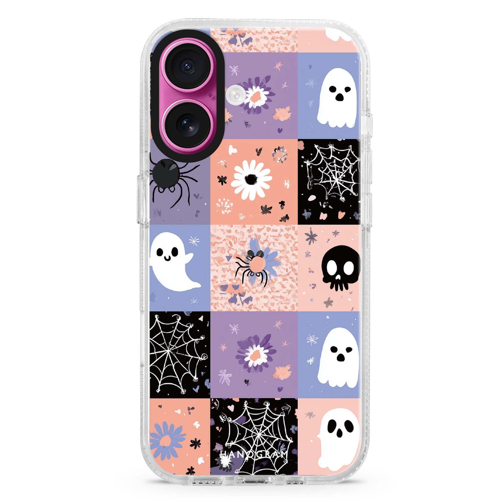 Pastel Patchwork Haunts Magsafe 兼容水晶透明保護殼