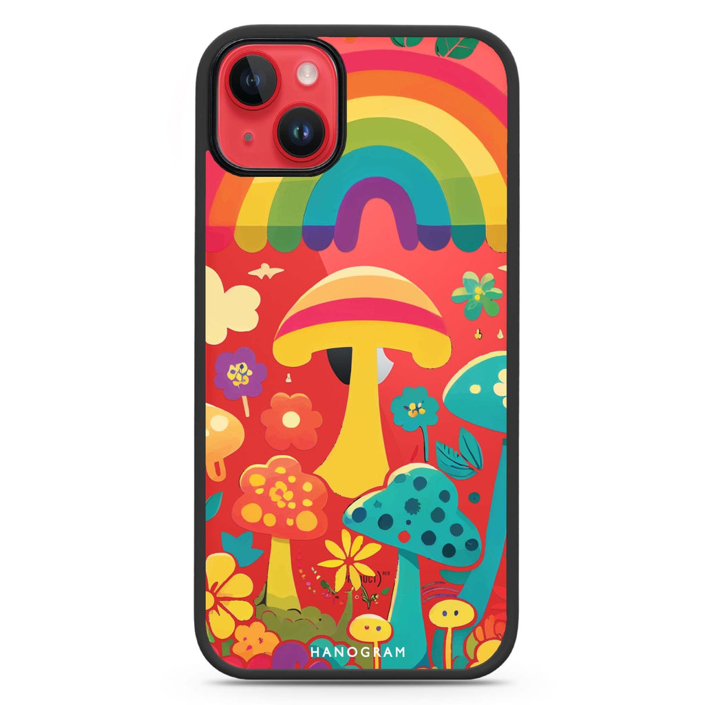 Rainbow Mushroom Garden iPhone 15 Plus 防衝擊保護殼