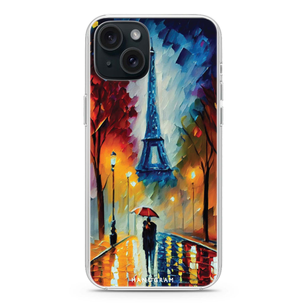 Romantic Paris iPhone 15 Plus Magsafe 兼容水晶透明保護殼