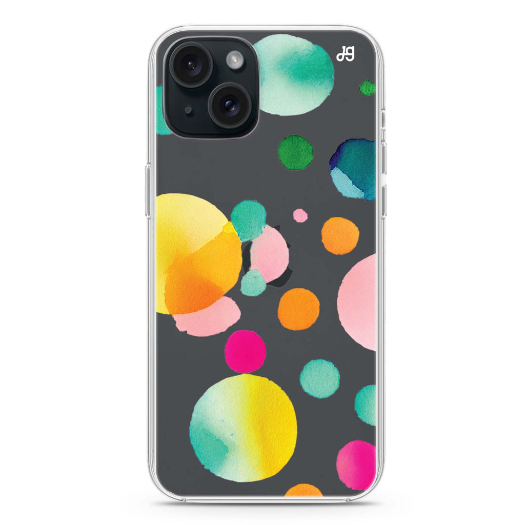 Abstract Polka Dot iPhone 15 plus 水晶透明保護殼