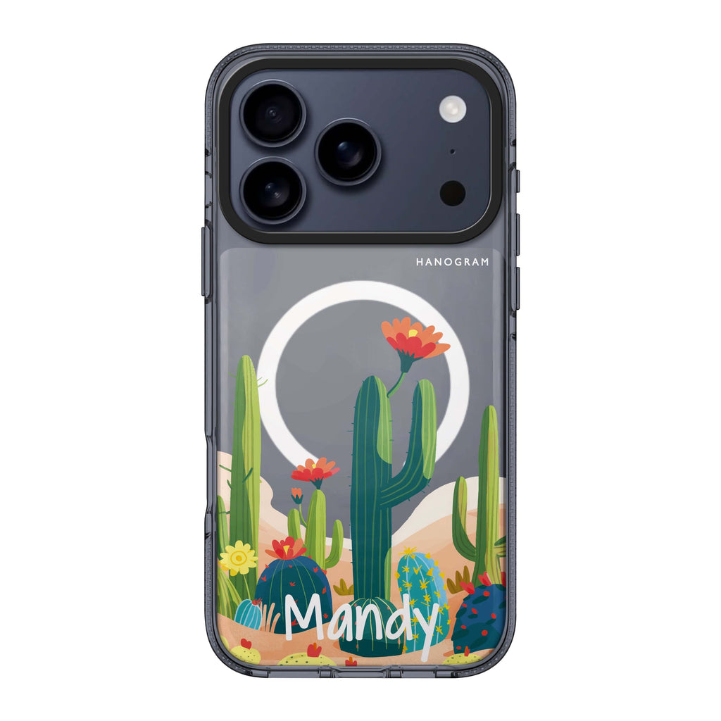 Desert Bloom iPhone 17 Pro Max MagSafe 水晶透明保護殼 花卉圖案設計 可自訂名字 圖1
