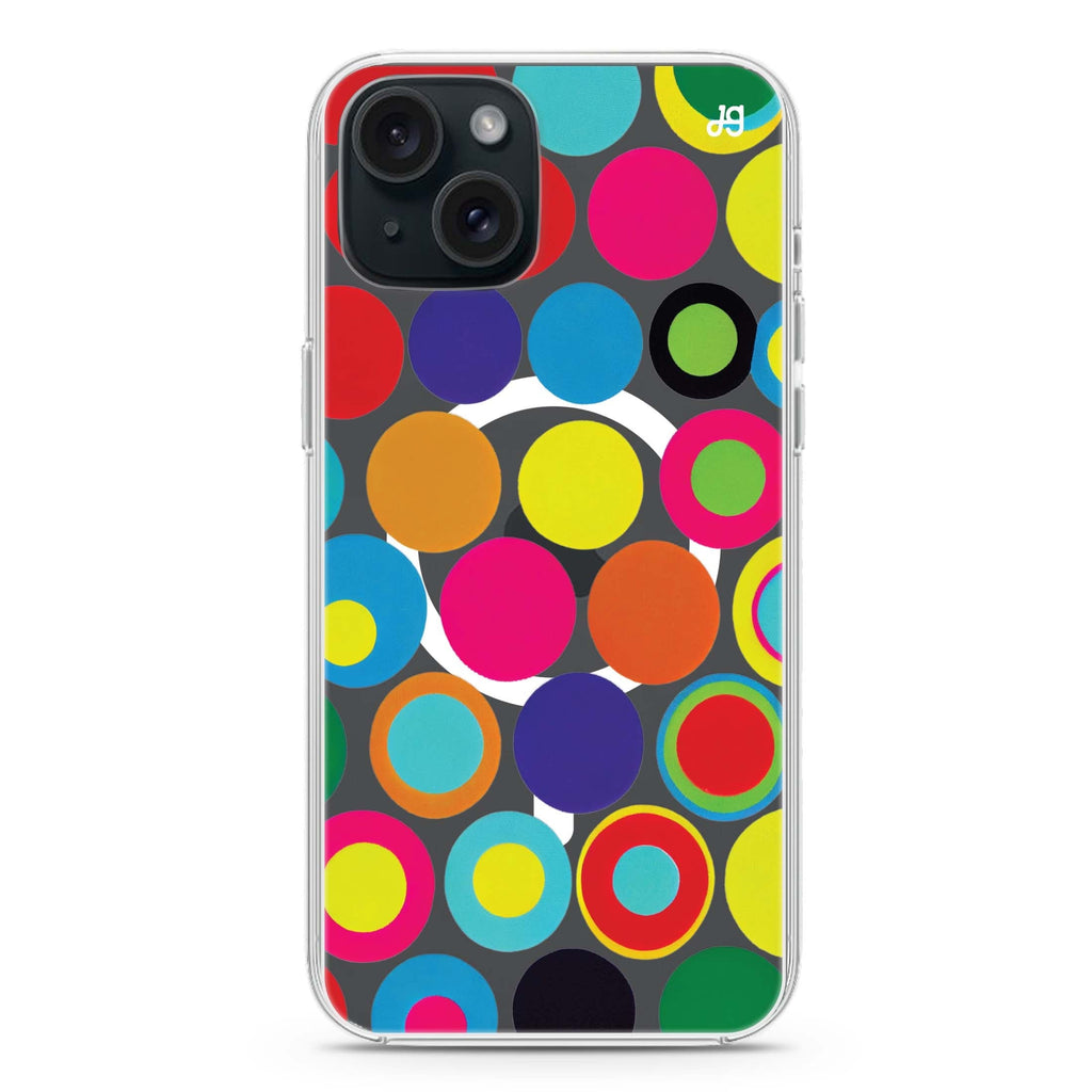 Polka Dot Pattern II iPhone 15 Plus Magsafe 兼容水晶透明保護殼