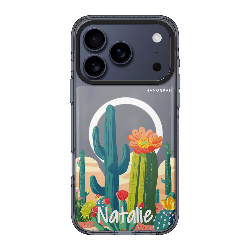 Desert Oasis iPhone 17 Pro Max MagSafe 水晶透明保護殼 自然風格設計 可自訂名字 圖1