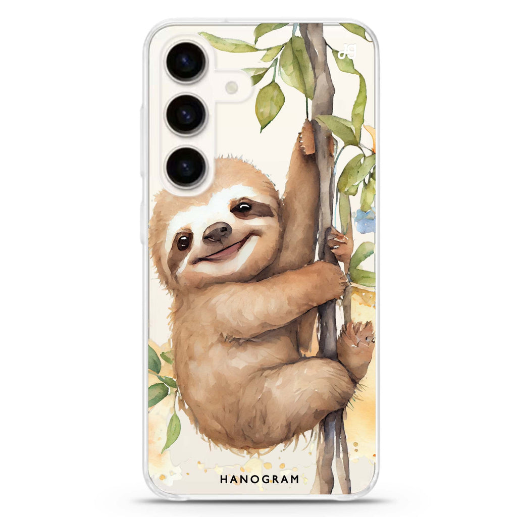A Sloth Samsung Galaxy S26/S25/S24 水晶透明保護殼正面展示