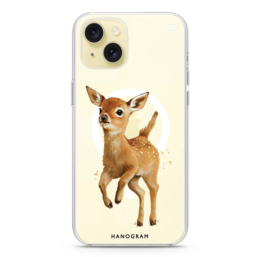 A Deer iPhone 15 Magsafe 兼容水晶透明保護殼