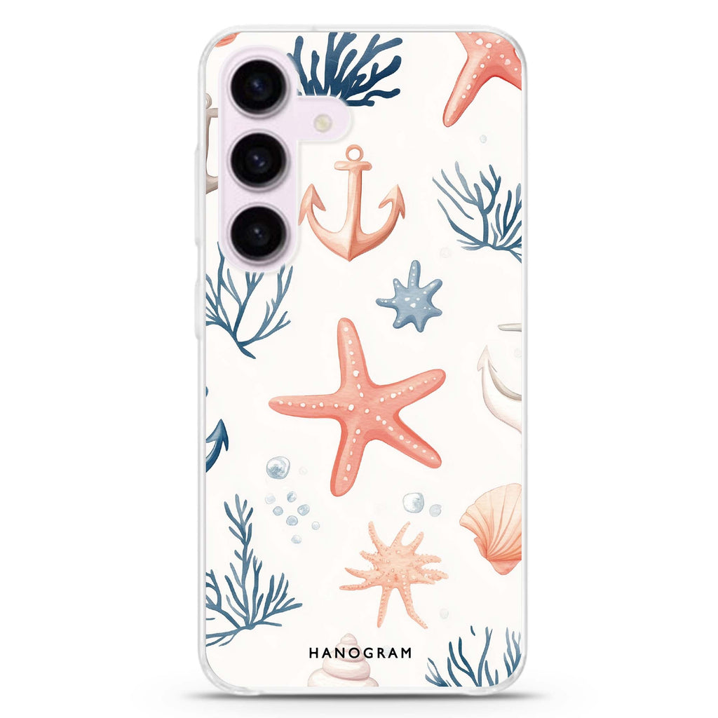 Seaside Sprinkles Samsung Galaxy S26/S25/S24 水晶透明保護殼正面展示