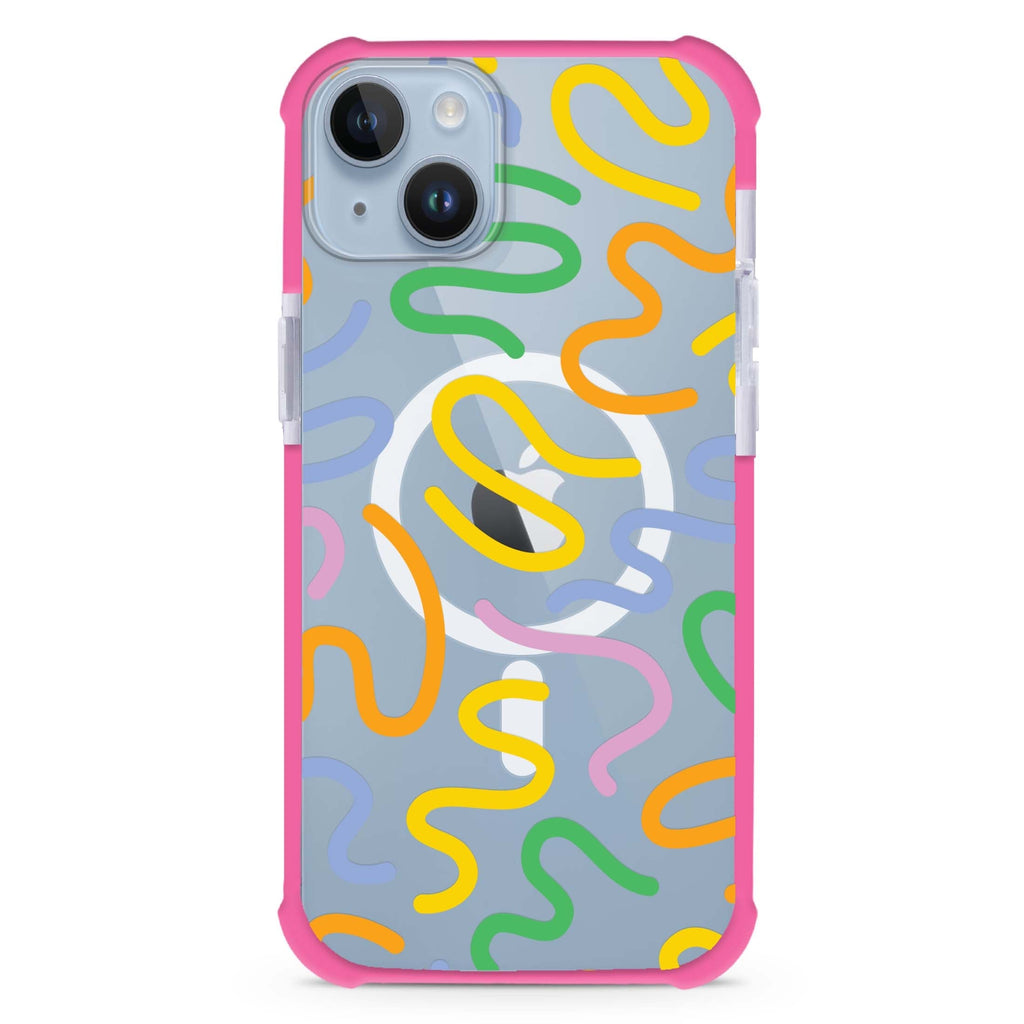 Abstract Doodles iPhone 15 Plus Magsafe 兼容超強防摔保護殼