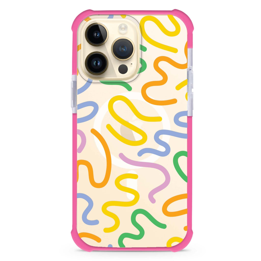 Abstract Doodles iPhone Magsafe 兼容超強防摔保護殼