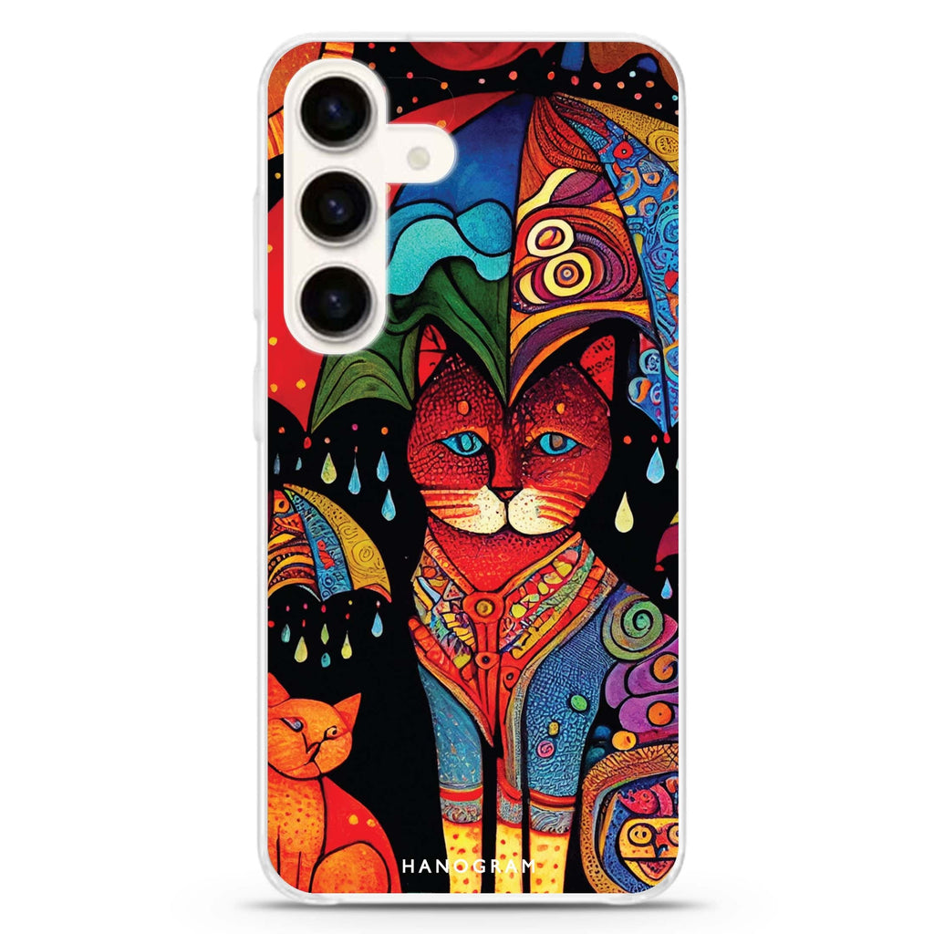 Raining Cat Samsung Galaxy S26/S25/S24 水晶透明保護殼正面展示