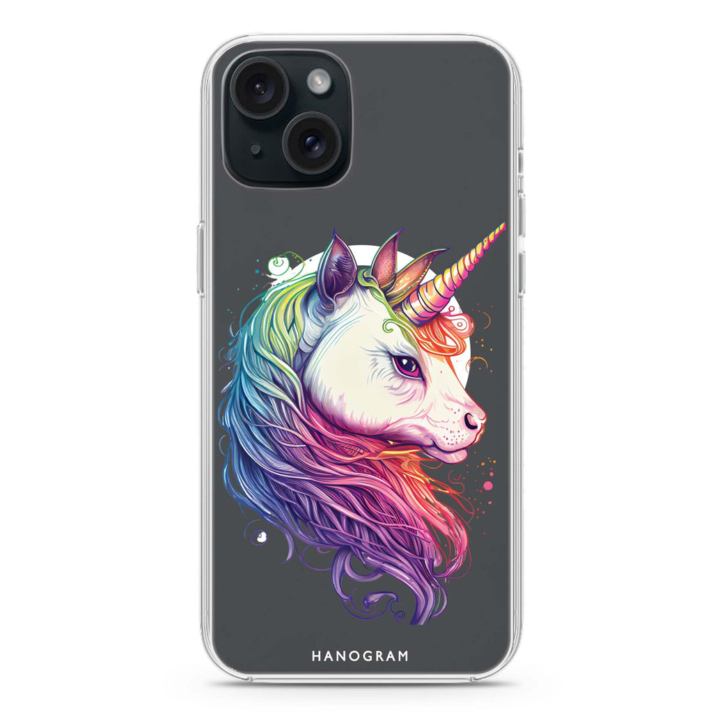 A unicorn iPhone 15 Plus Magsafe 兼容水晶透明保護殼