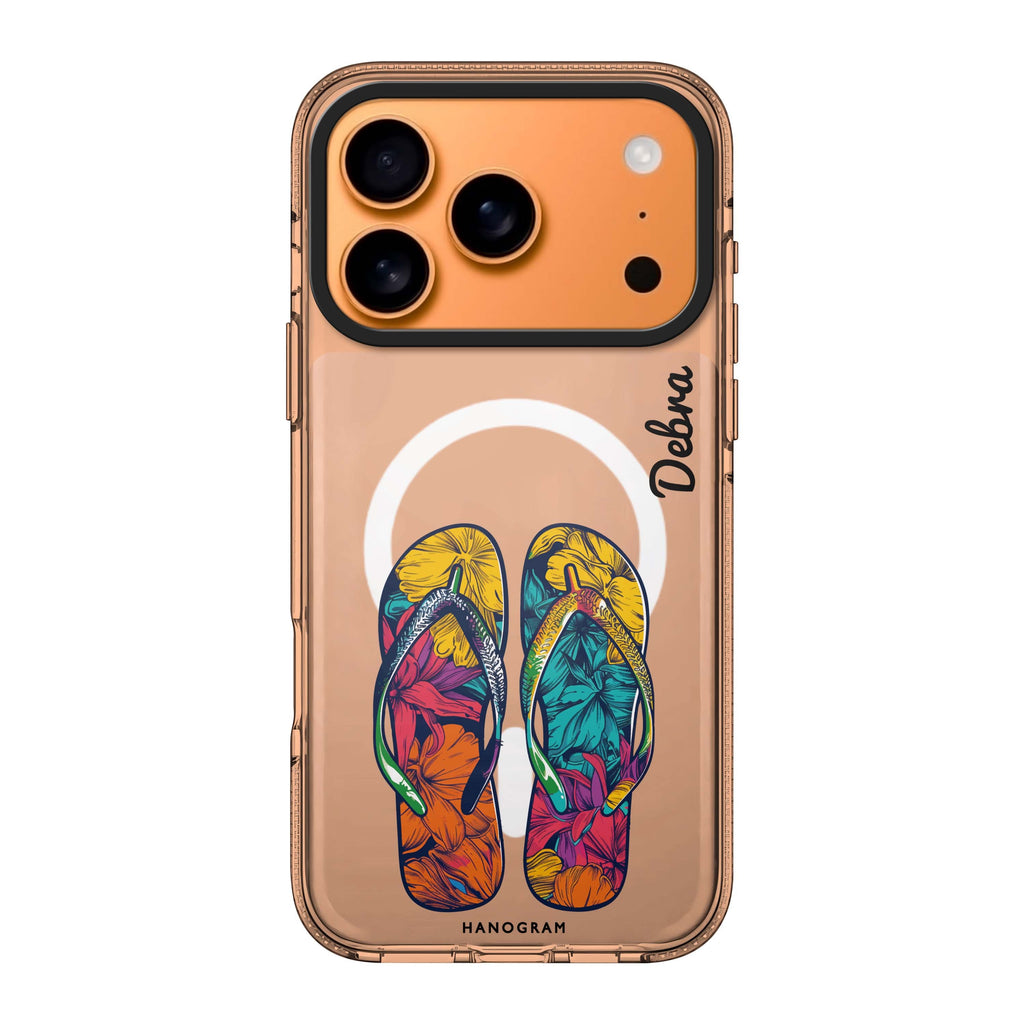 Beach Walkers iPhone 17 Pro Max MagSafe 水晶透明保護殼 自然風格設計 可自訂名字及字色 圖1