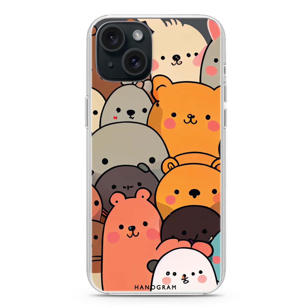 Cute animals iPhone 15 水晶透明保護殼