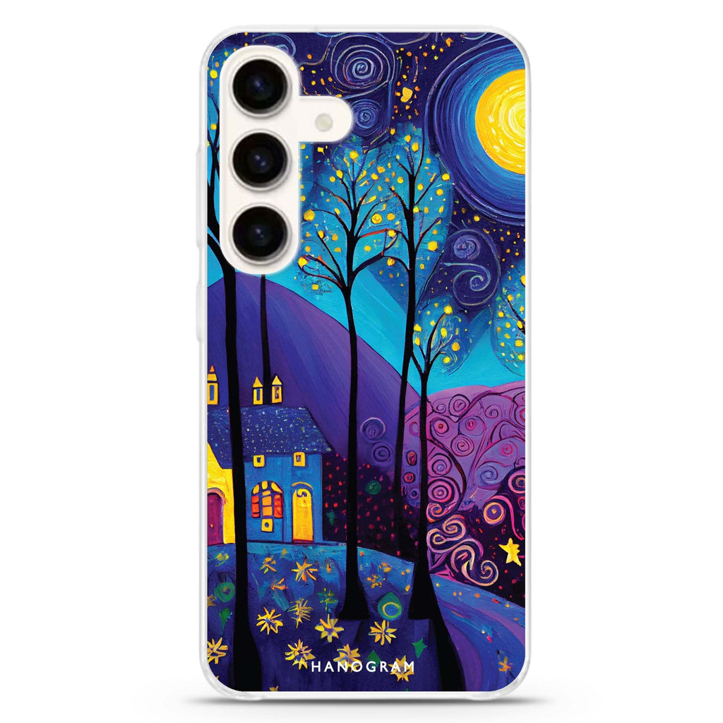 A night Samsung Galaxy S26/S25/S24 水晶透明保護殼正面展示