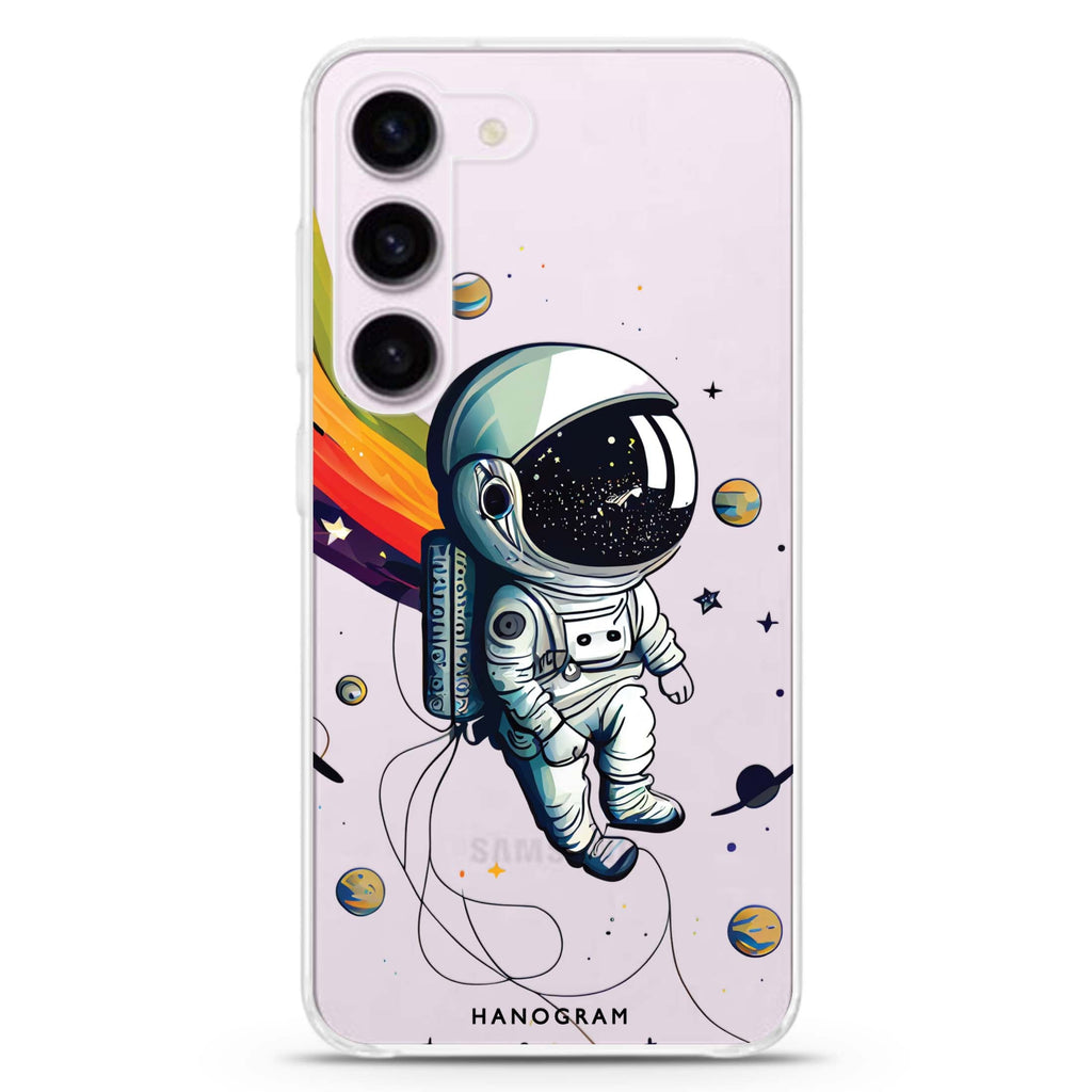 Astronaut in rainbow Samsung Galaxy 水晶透明保護殼