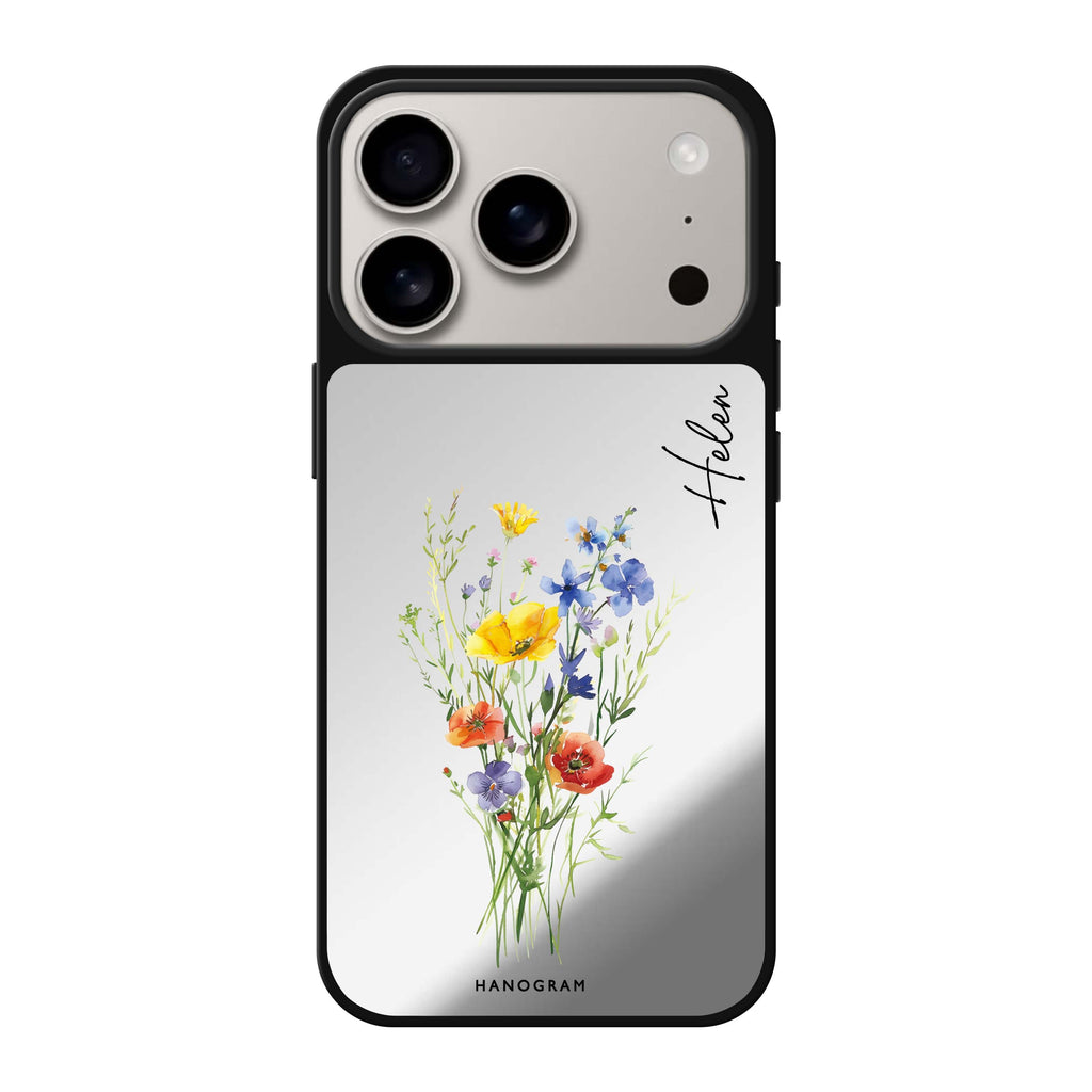Wildflower Whimsy 圖案 iPhone 17 Pro Max 鏡面手機殼主圖