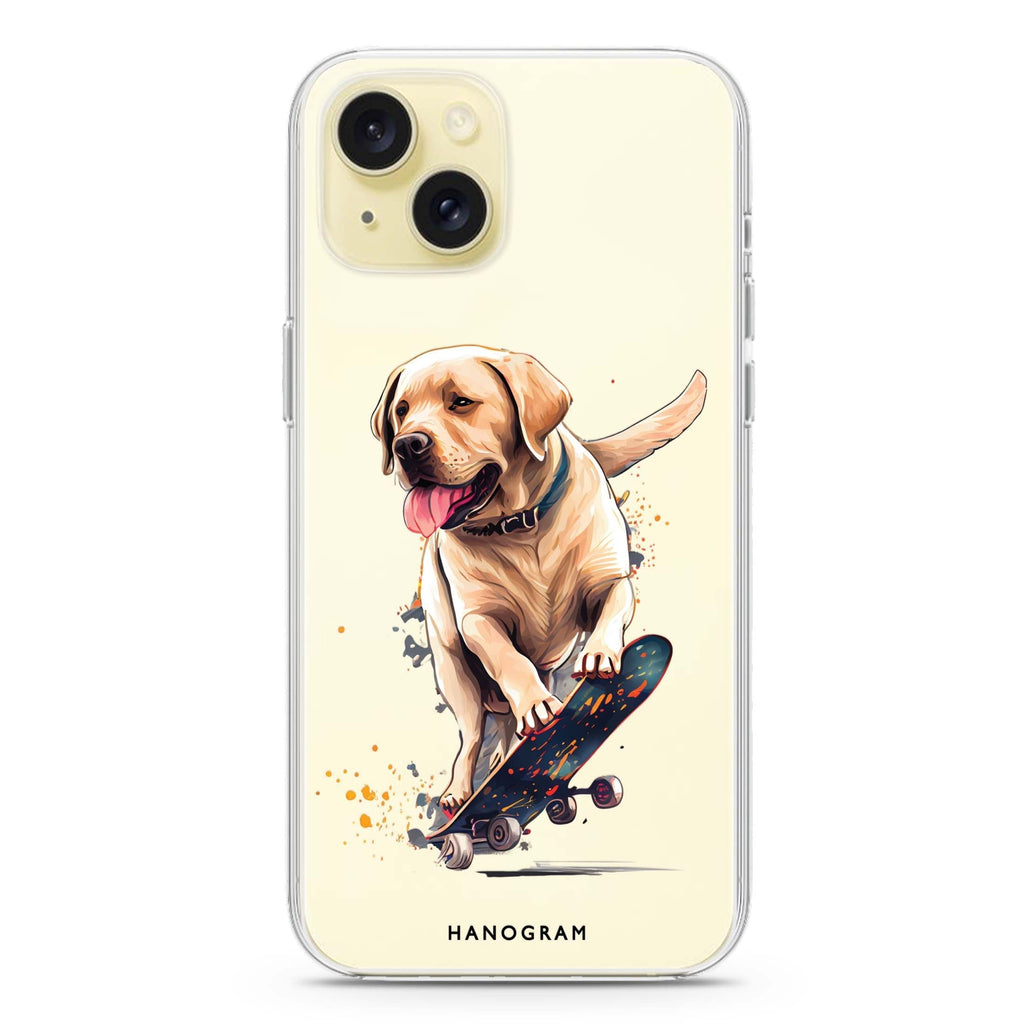 Dog on skateboard iPhone 15 plus 水晶透明保護殼