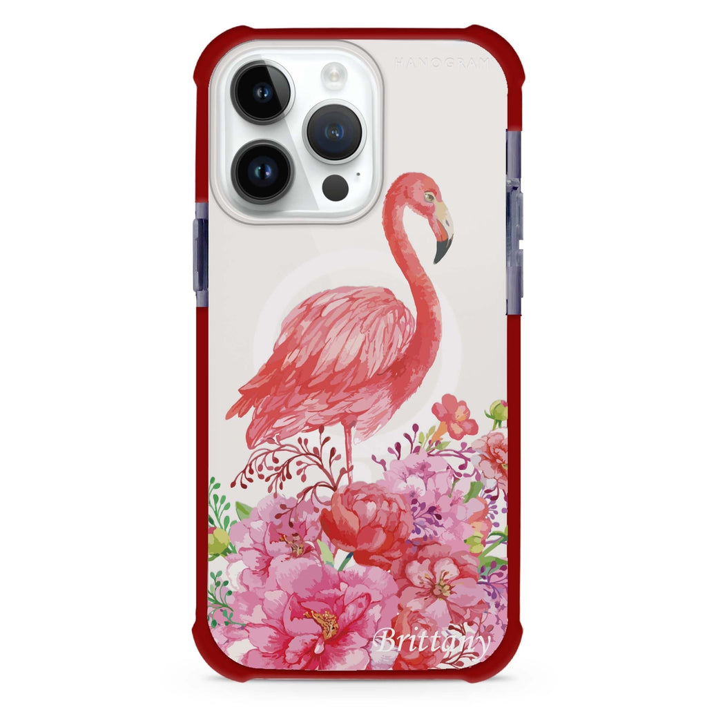 Flamingo & Flower iPhone Magsafe 兼容超強防摔保護殼