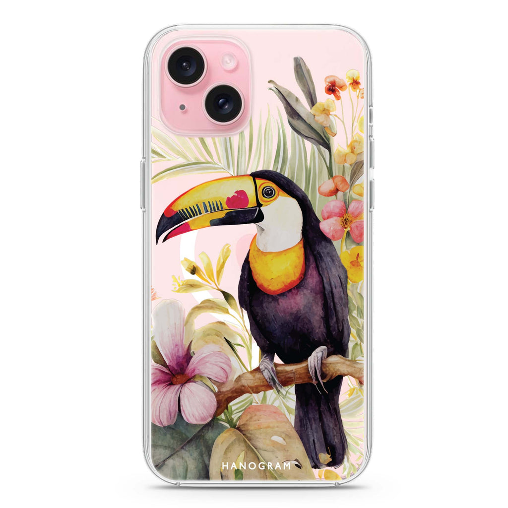 Tropical bird iPhone 15 Magsafe 兼容水晶透明保護殼
