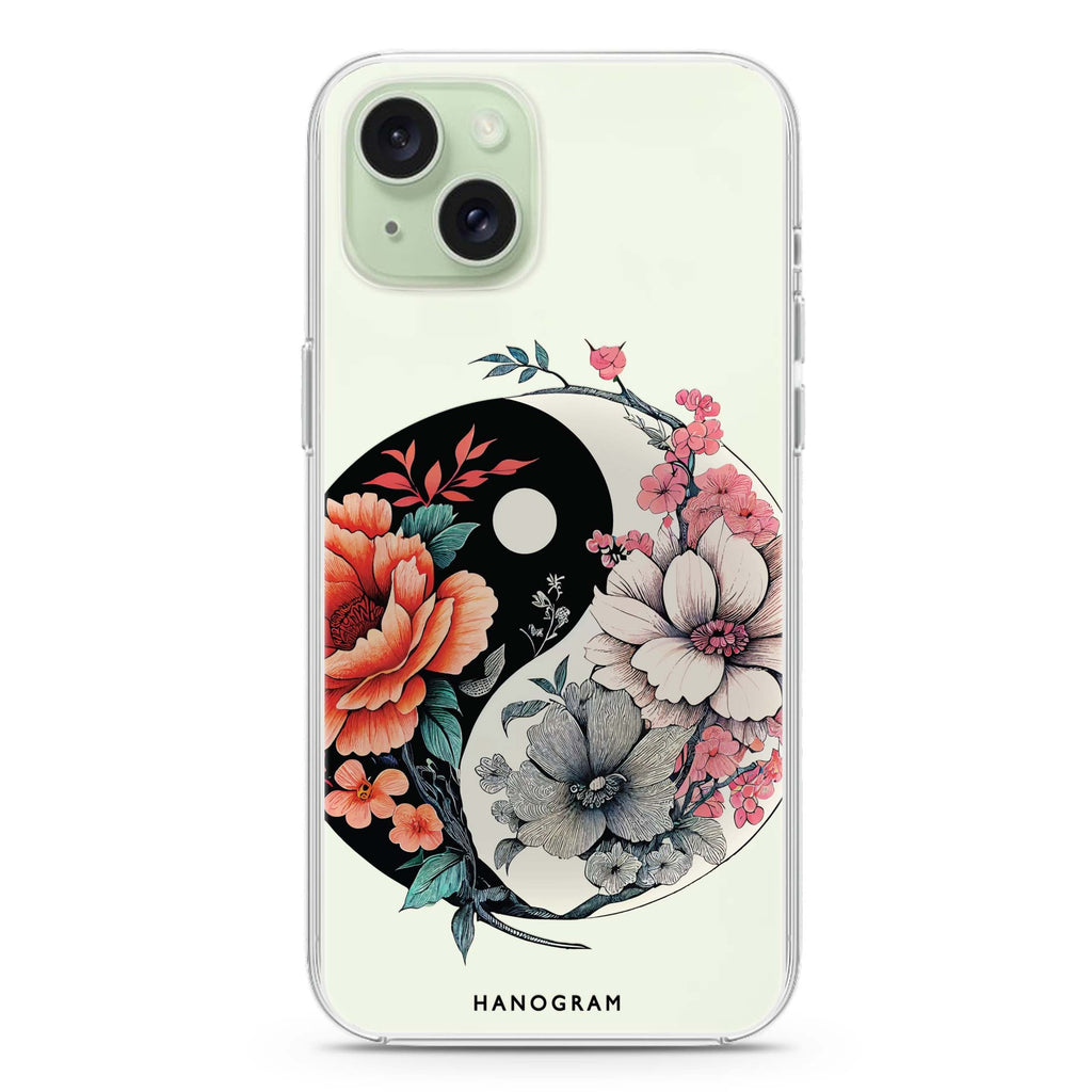 Floral & Tai Chi iPhone 15 水晶透明保護殼