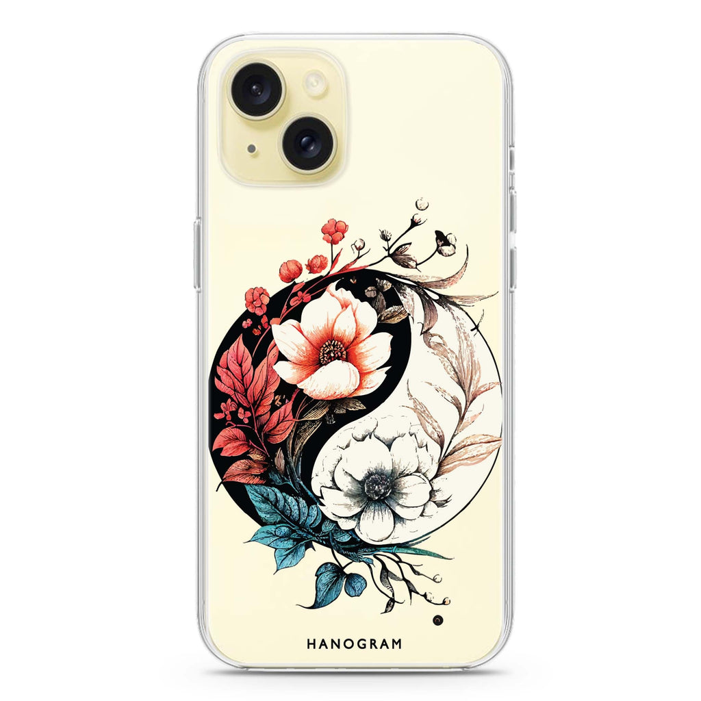 Pretty Floral & Tai Chi iPhone 15 水晶透明保護殼