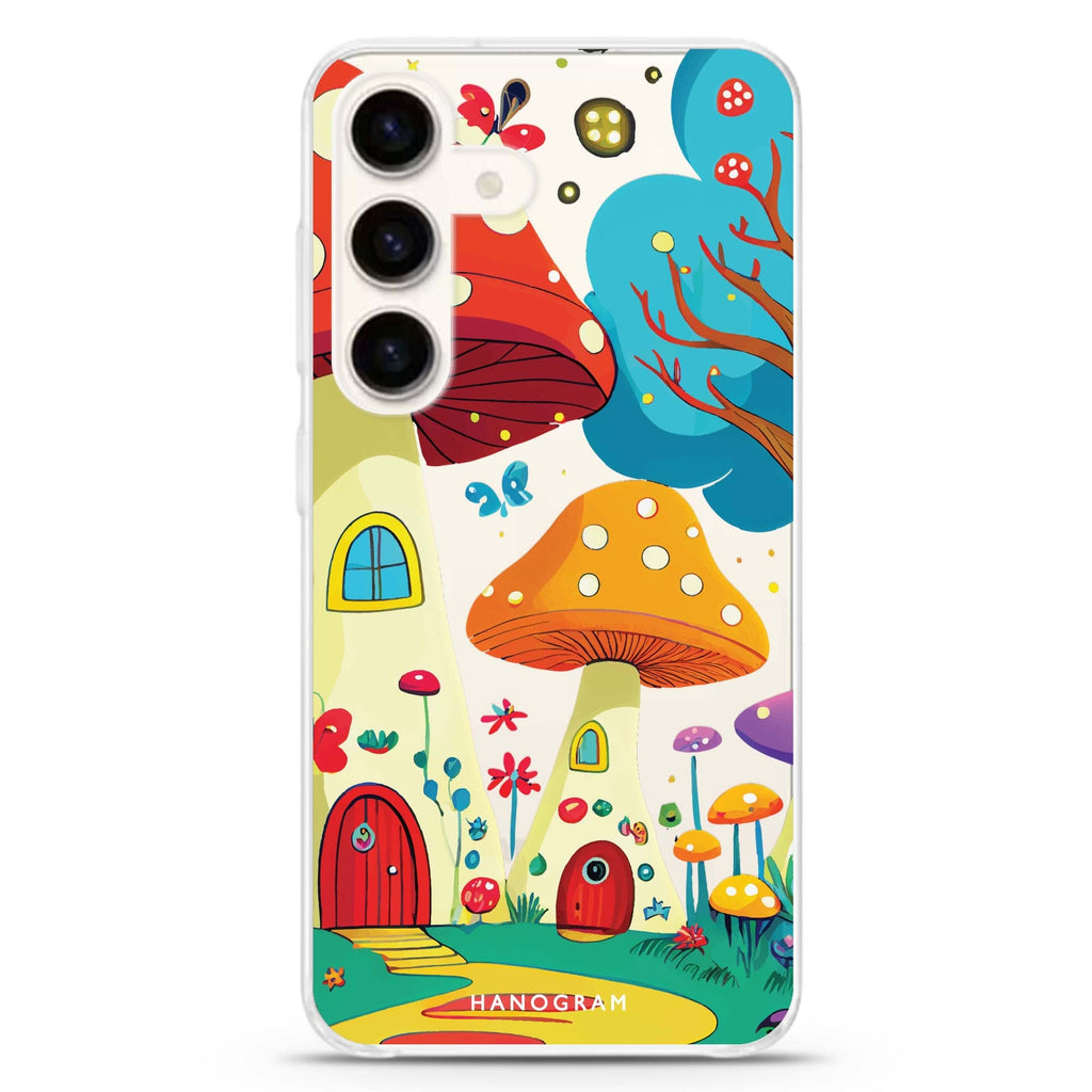 Mushroom Art Samsung Galaxy S26/S25/S24 水晶透明保護殼正面展示