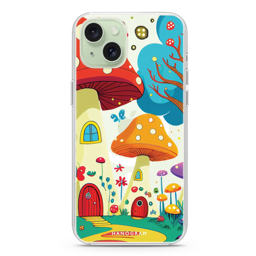 Mushroom Art iPhone 15 Plus Magsafe 兼容水晶透明保護殼