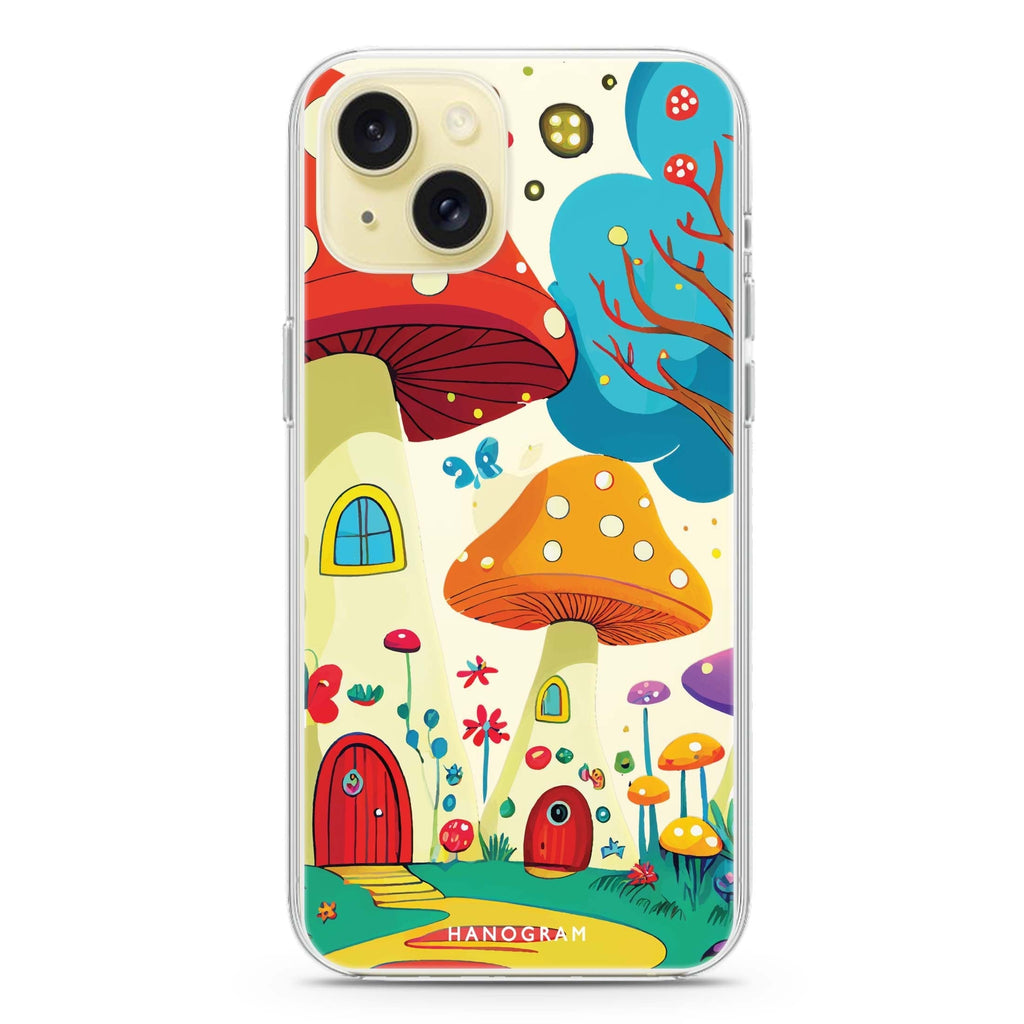 Mushroom Art iPhone 15 plus 水晶透明保護殼