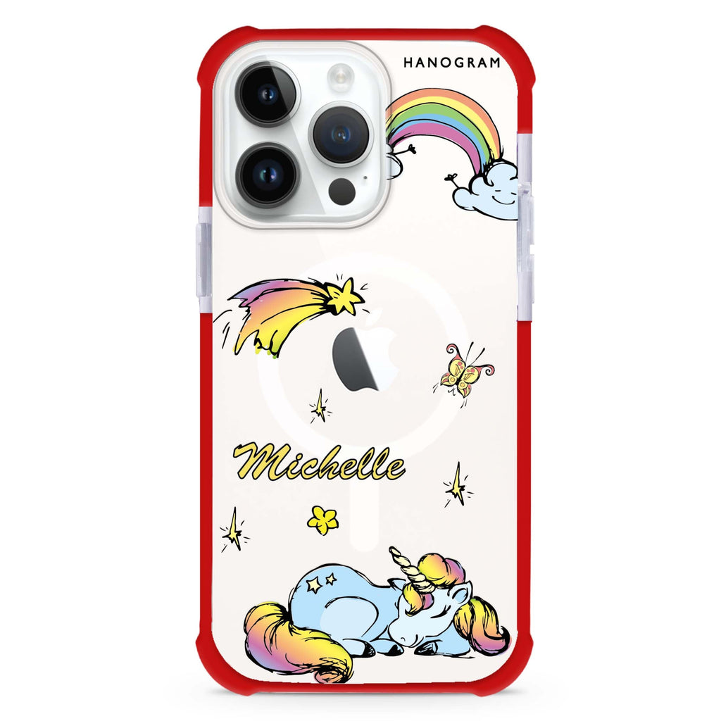 Rainbow Unicorn iPhone Magsafe 兼容超強防摔保護殼