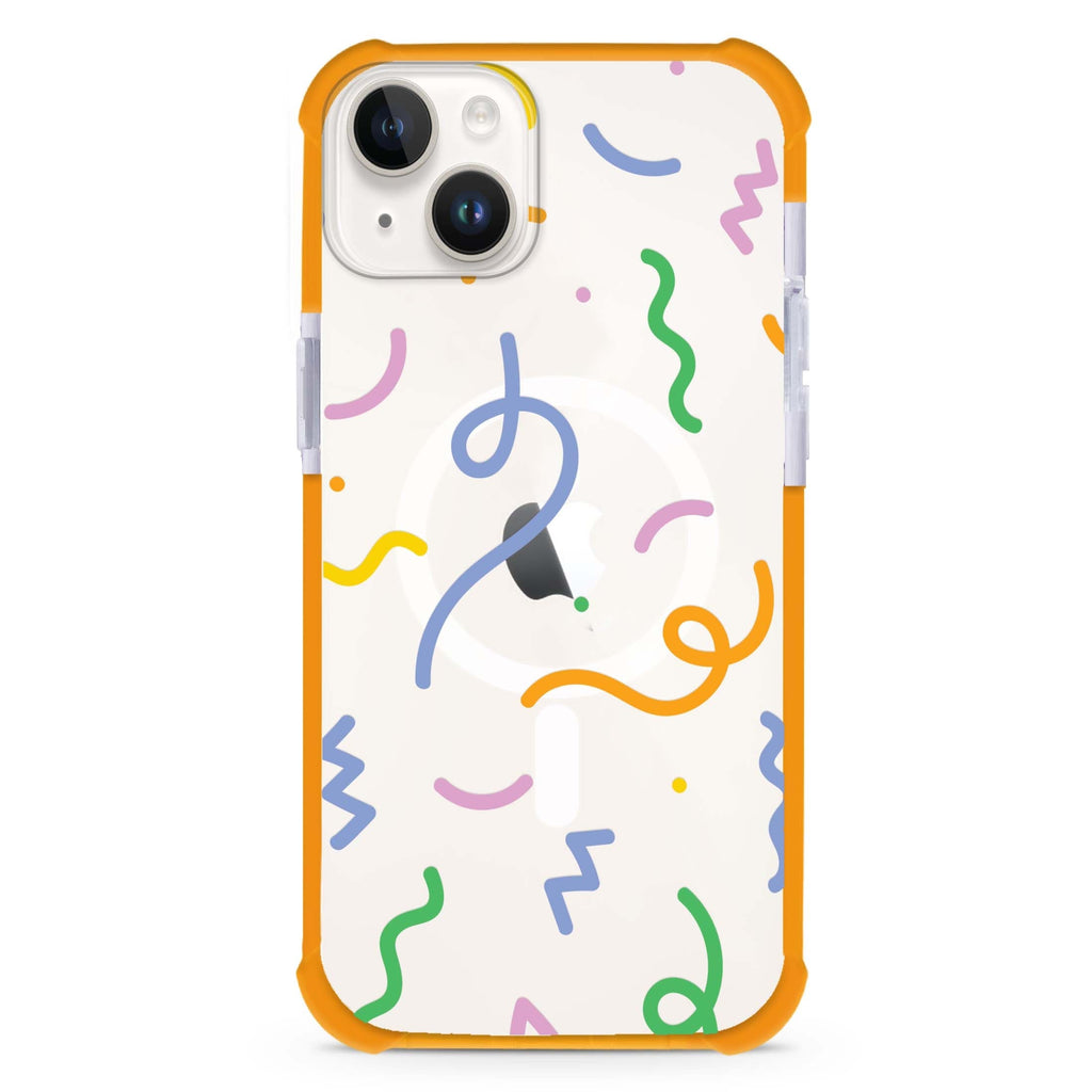 Abstract Doodles iPhone 15 Plus Magsafe 兼容超強防摔保護殼