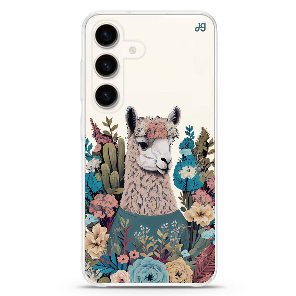 Lama in the garden Samsung Galaxy S26/S25/S24 水晶透明保護殼正面展示
