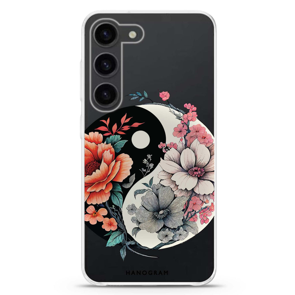 Floral & Tai Chi Samsung Galaxy 水晶透明保護殼