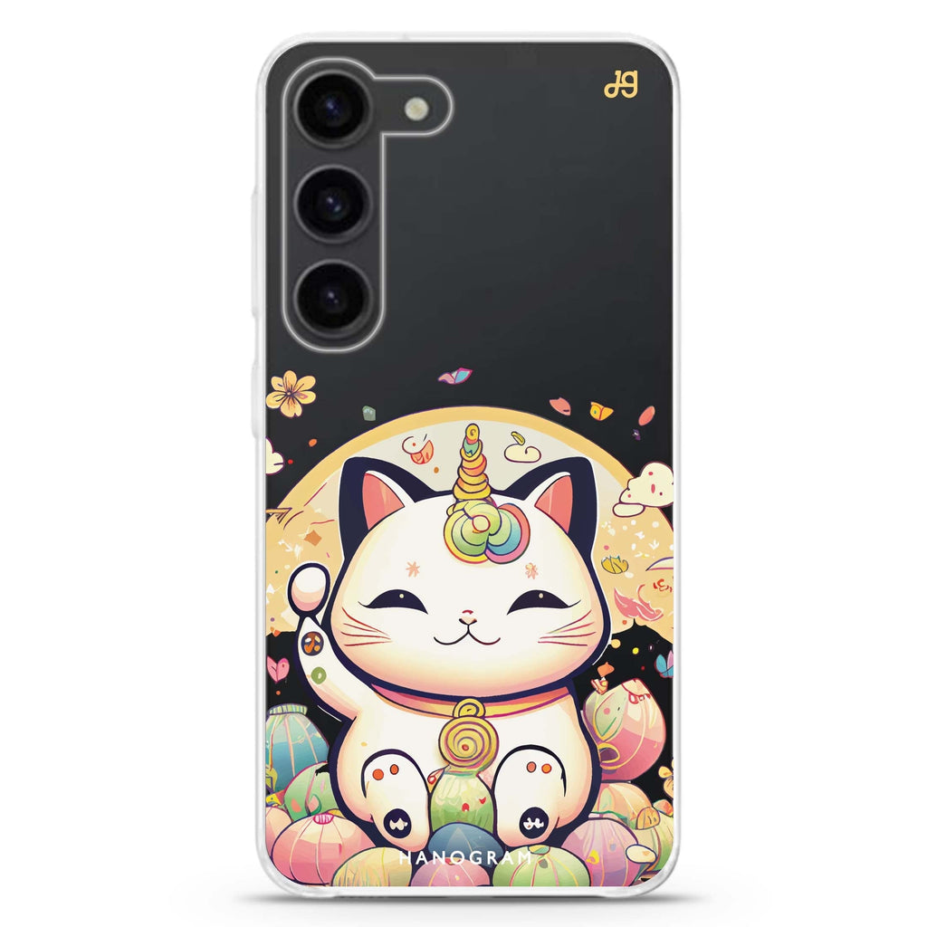 Cute Lucky Cat Samsung Galaxy 水晶透明保護殼