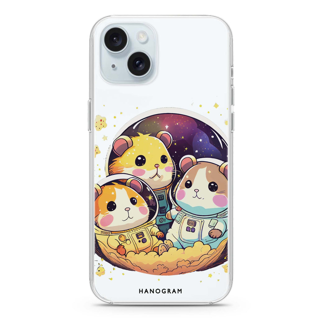 Cute space squirrels iPhone 15 水晶透明保護殼