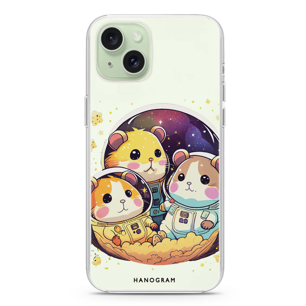 Cute space squirrels iPhone 15 Plus Magsafe 兼容水晶透明保護殼