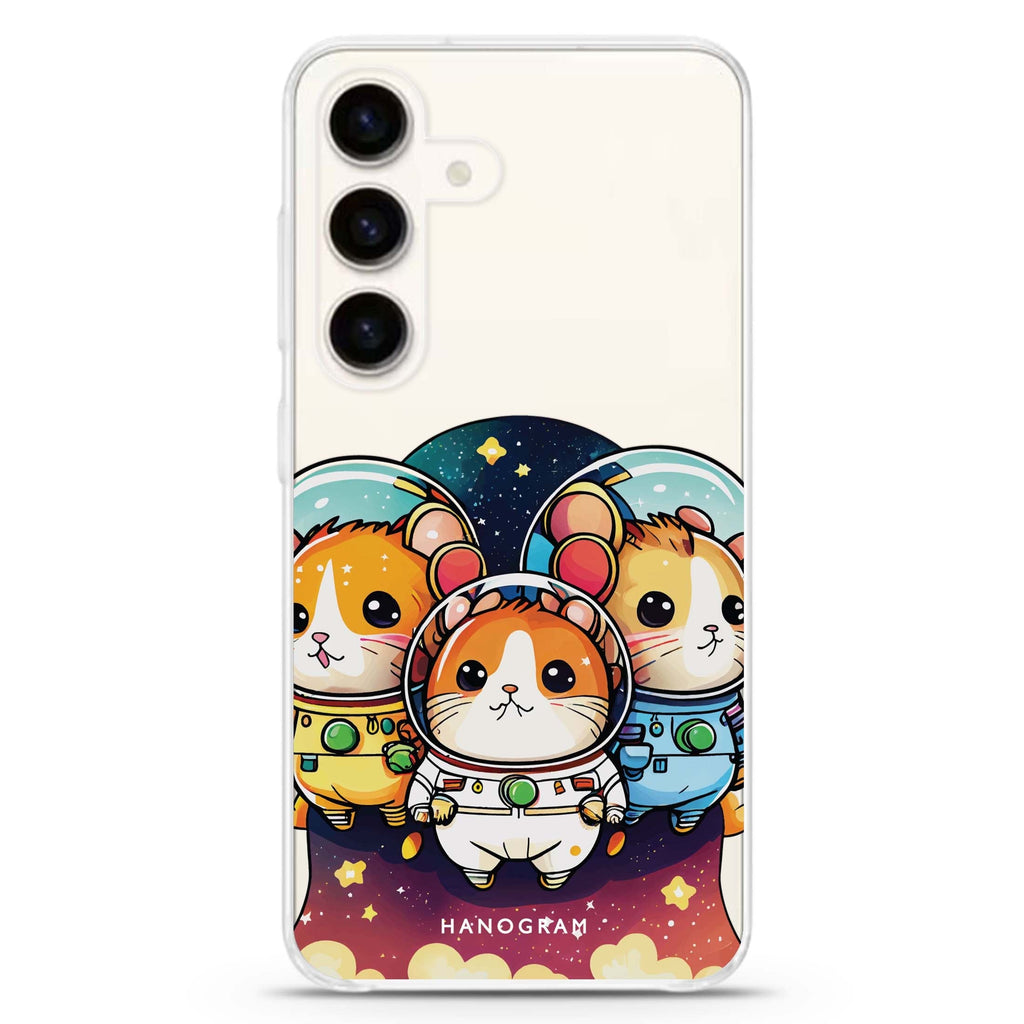 Space squirrels Samsung Galaxy S26/S25/S24 水晶透明保護殼正面展示