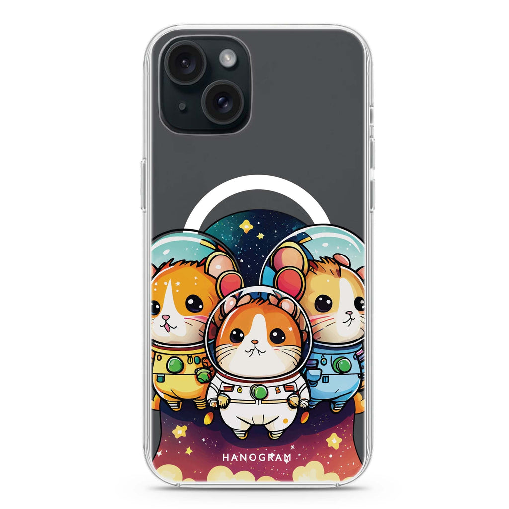 Space squirrels iPhone 15 Magsafe 兼容水晶透明保護殼
