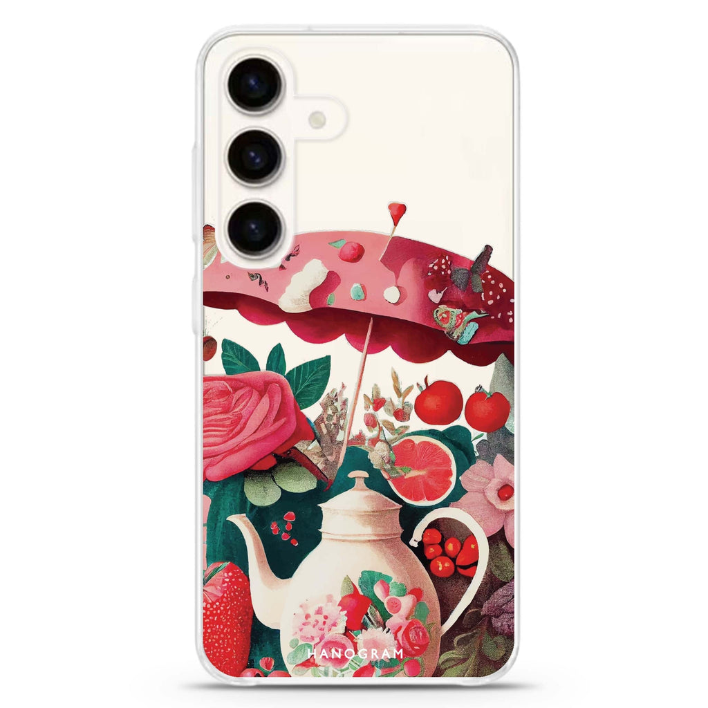Tea Time Samsung Galaxy S26/S25/S24 水晶透明保護殼正面展示