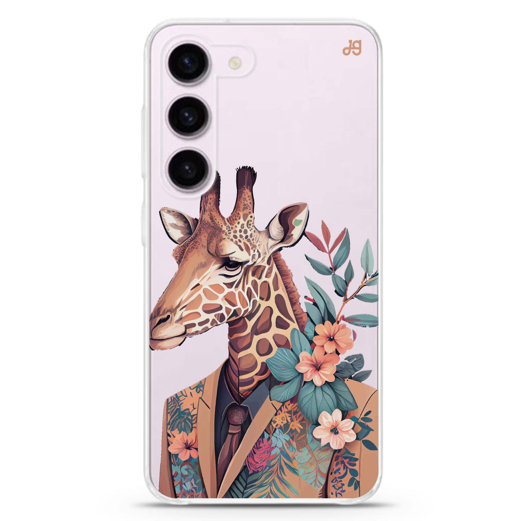 Giraffe & floral Samsung Galaxy 水晶透明保護殼
