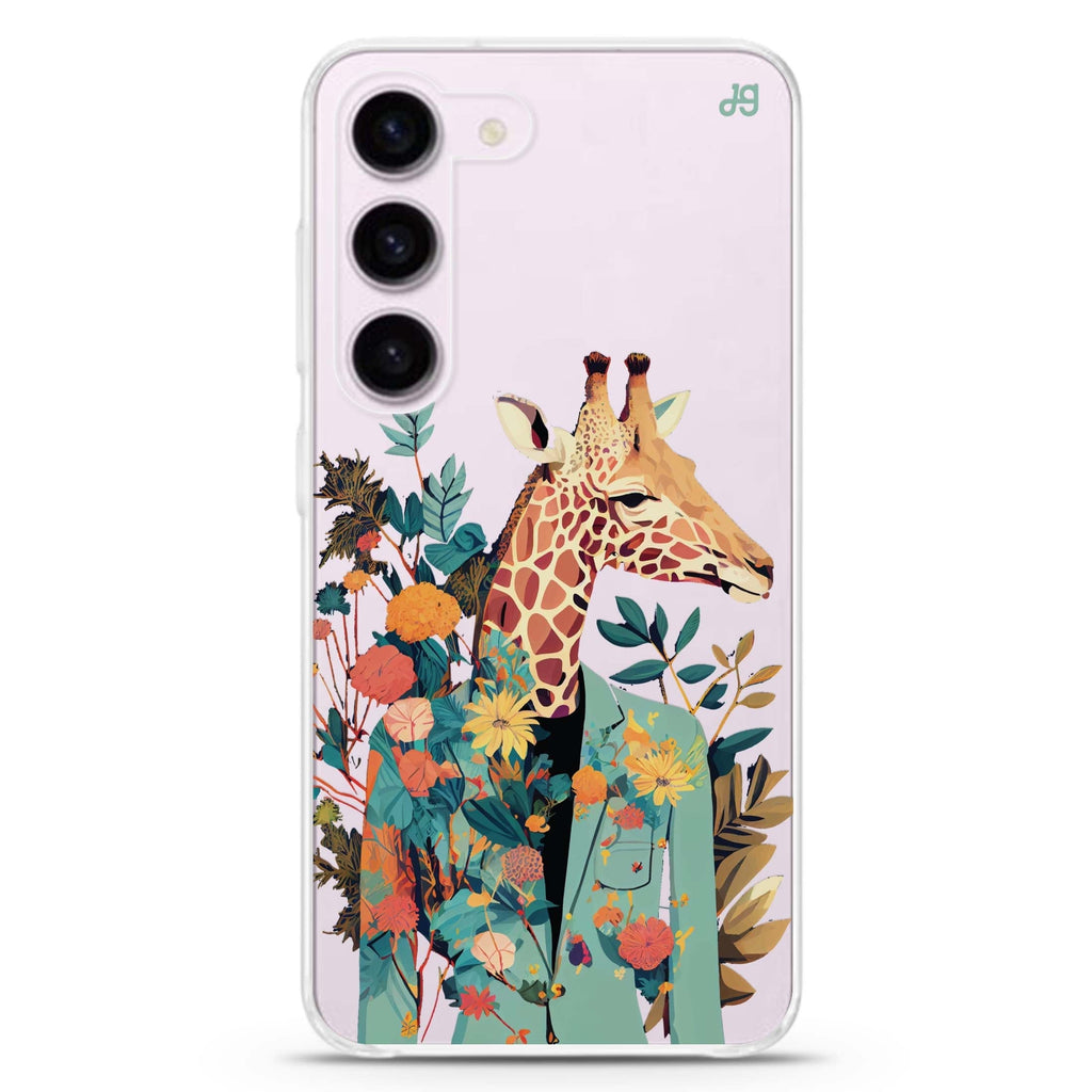 Giraffe & floral Samsung Galaxy 水晶透明保護殼
