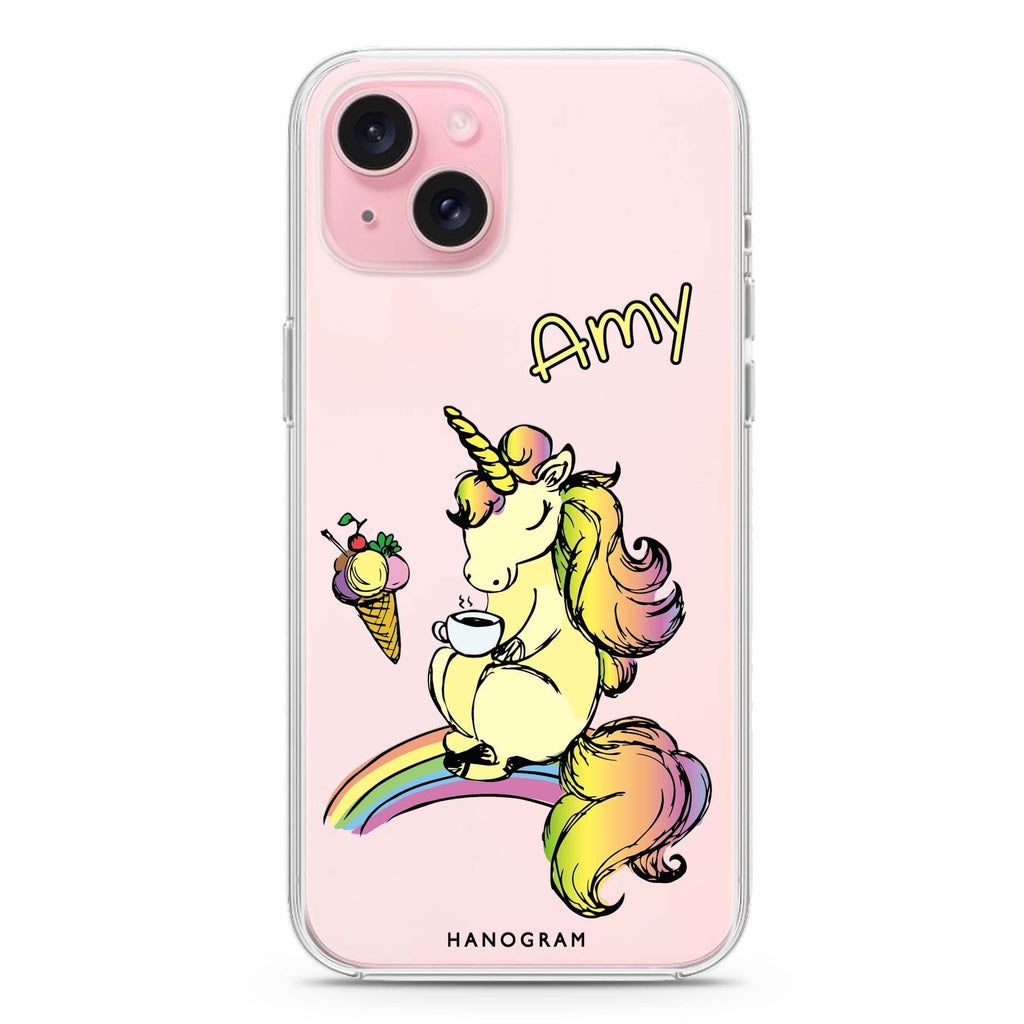Cute Unicorn iPhone 15 水晶透明保護殼
