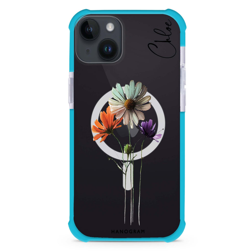A watercolour floral iPhone 15 Plus Magsafe 兼容超強防摔保護殼