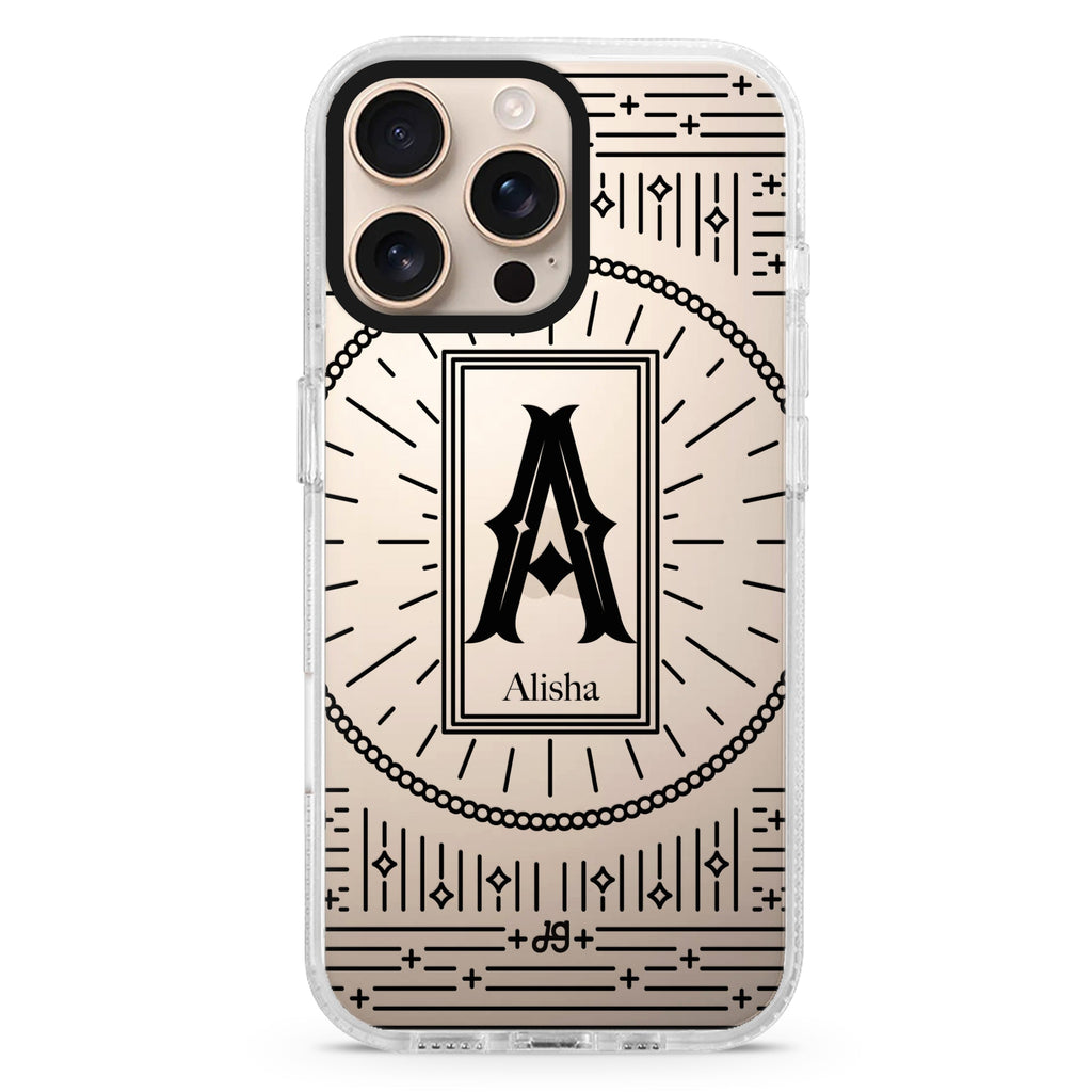 Artistic Monogram II iPhone 16 Pro & 16 Pro Max Case - Personalized and Stylish Protection