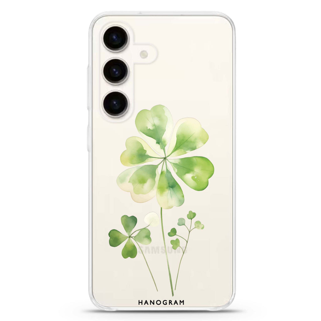 Clover's Heart Samsung Galaxy S26/S25/S24 水晶透明保護殼正面展示