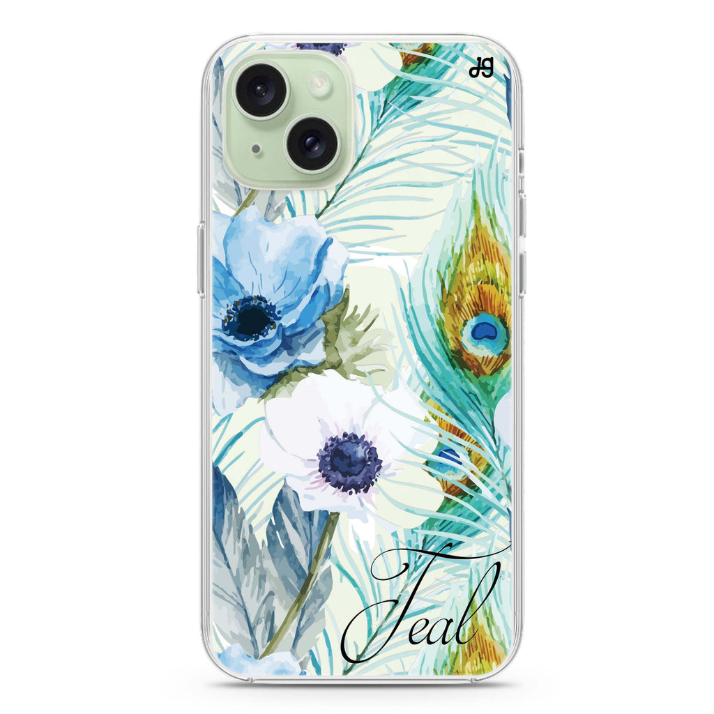 Pretty Watercolor Flowers iPhone 15 Plus Magsafe 兼容水晶透明保護殼