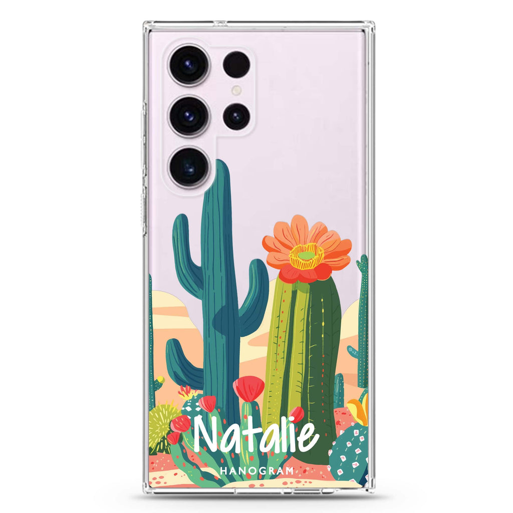 Desert Oasis Samsung Galaxy Ultra 可加名字透明保護殼，適用 S26/S25/S24/S23 Ultra，圖1