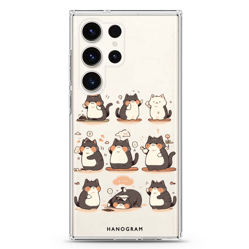 Zen Meowster Samsung Galaxy Ultra 透明保護殼，適用 S26/S25/S24/S23 Ultra，圖1