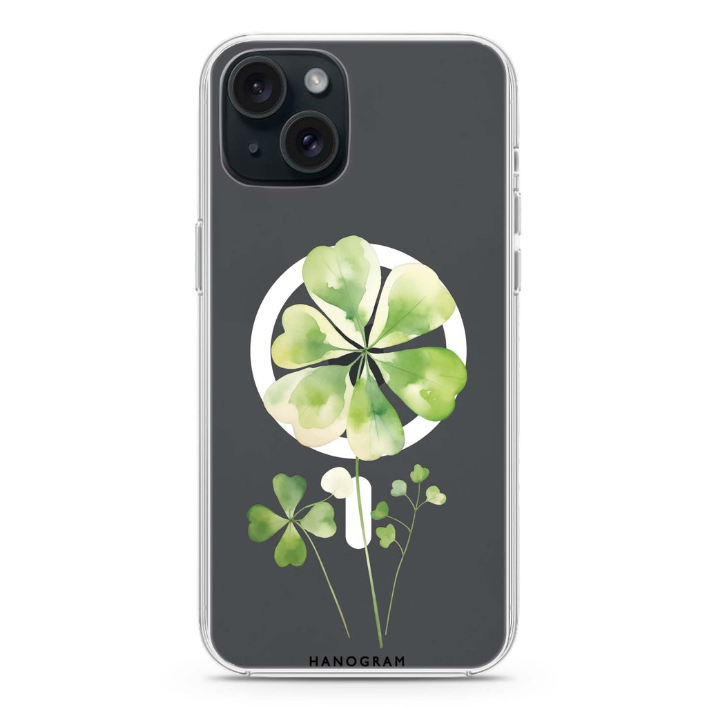 Clover's Heart iPhone 15 Magsafe 兼容水晶透明保護殼