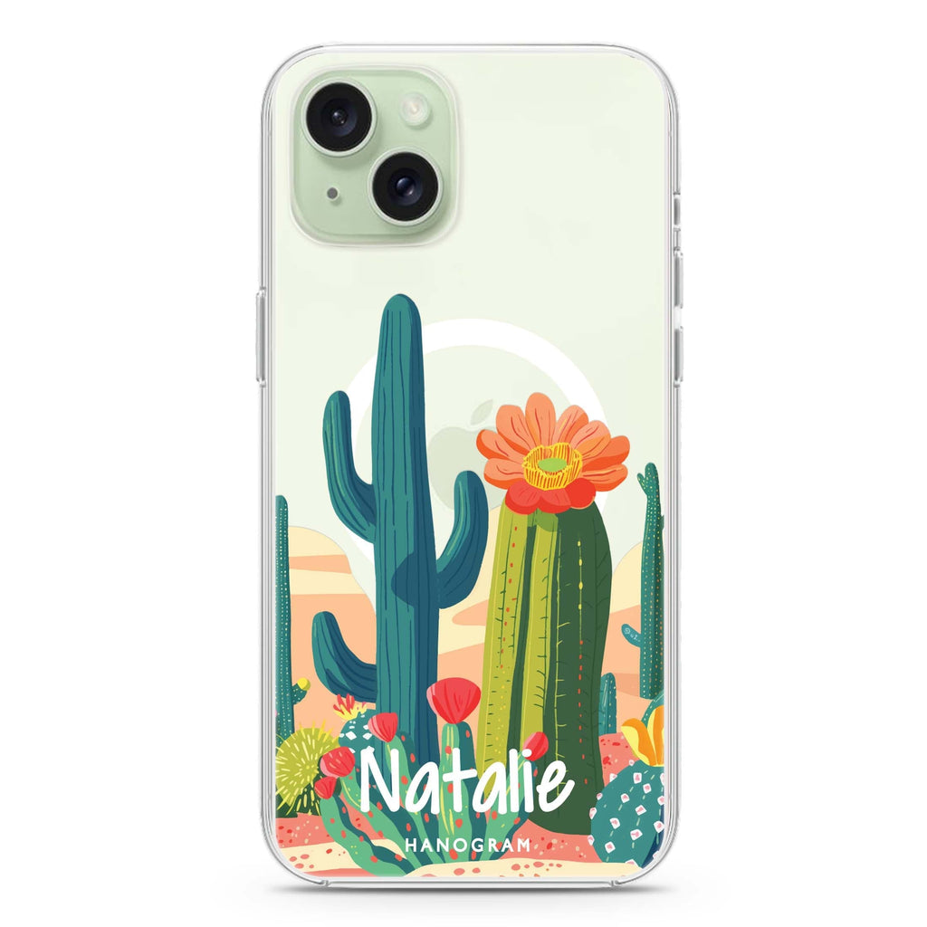 Desert Oasis iPhone 15 Plus Magsafe 兼容水晶透明保護殼